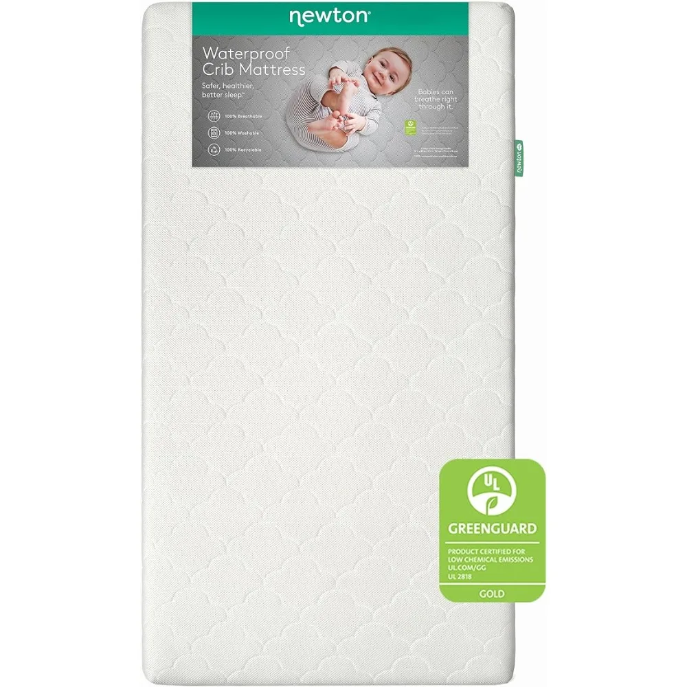 Crib Mattress and Toddler Bed - Waterproof - Ultra-Breathable Proven to Reduce Suffocation Risk, 100% Washable