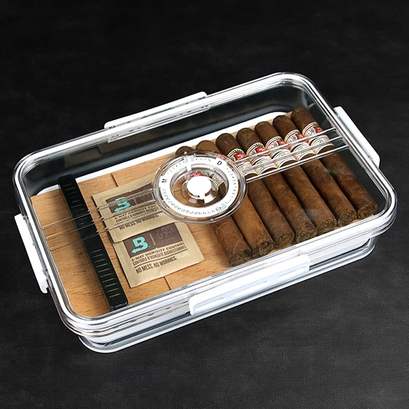 Premium Spanish Cedar Humidor Box For Cigar Case Maintain Cigar Humidity Natural Cedar Wood Chips Cigar Accessories