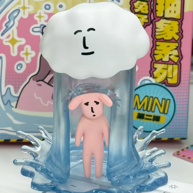 Hot Echte Plzdot Roze Konijn Abstract Serie Mini Blind Box Pop Tweede Generatie Desktop Ornament Vakantie Speelgoed Kawaii Geschenken