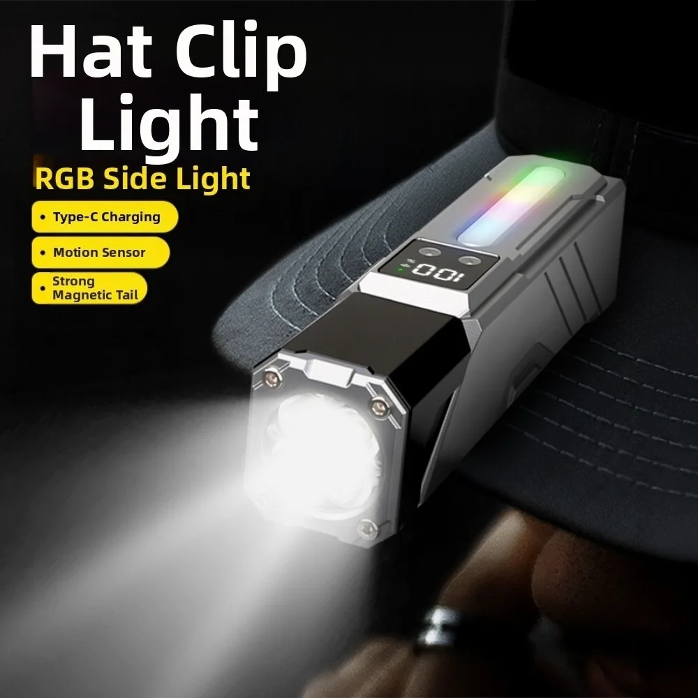 

Новый мощный светодиодный ручной фонарик EDC, перезаряжаемый, 180 градусов, регулируемый магнит, RGB-фонарик, 11 режимов бокового освещения, рабочий свет