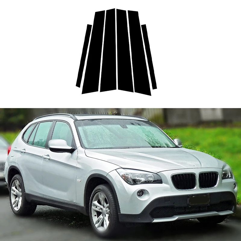 Fit For BMW X1 E84 2010 2011 2012 2013 2014 2015 Gloss Black Window Pillar Posts Cover B C Column Stickers Side Door Panel Trim