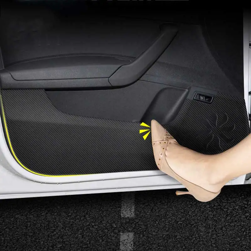 Car Interior Door Mat Anti-kick Pad Protective Sticker Decoration for Skoda Rapid 2016 2017 2018 2019 2020 2021 Accessories