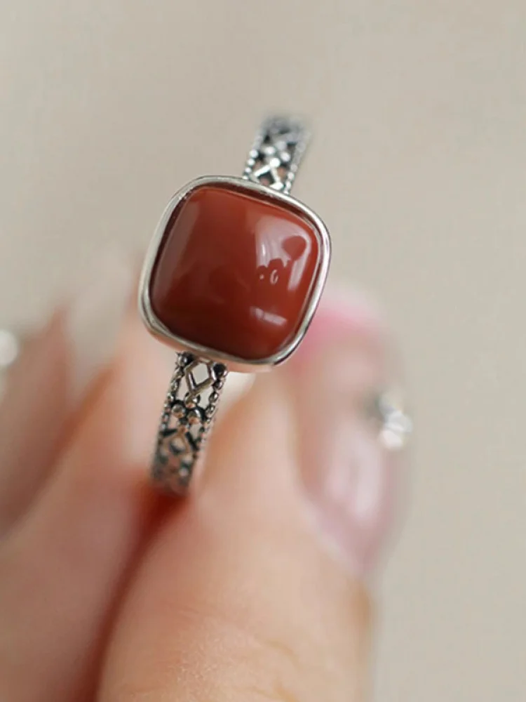 

Retro Chinese Sle Hollow out Sugar Cube Ring New Faion Jewelry Ele Worn as Engagement Ring Wedding Ring Par Accory