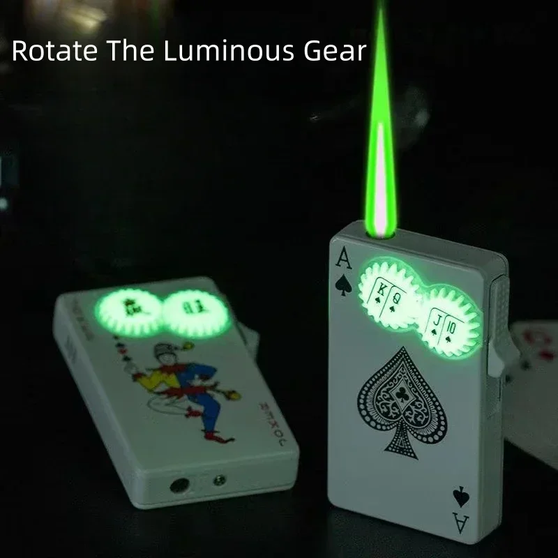 أوراق اللعب الإبداعية الآس البستوني أخف البيوتان يندبروف مستقيم ولاعة معدنية معدنية لعبة ممتعة للرجال اكسسوارات التدخين #1