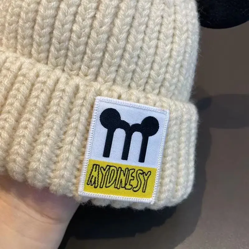 Disney Mickey Children Knitted Hat Cute Cartoon Winter Warm Soft Boy Girl Hats Beanie Solid Color Infant Toddler Cap Kids Caps