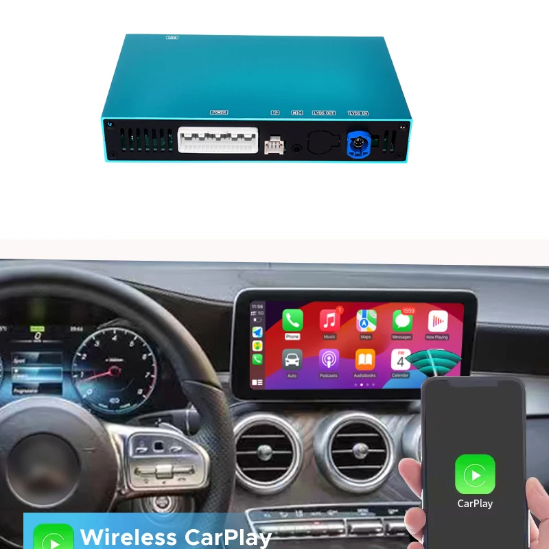 Wireless MMI CarPlay Android Auto Interface For Mercedes Benz E S C Class NTG5.5 W213 W222 W205 2016-2020 OEM Control MirrorLink