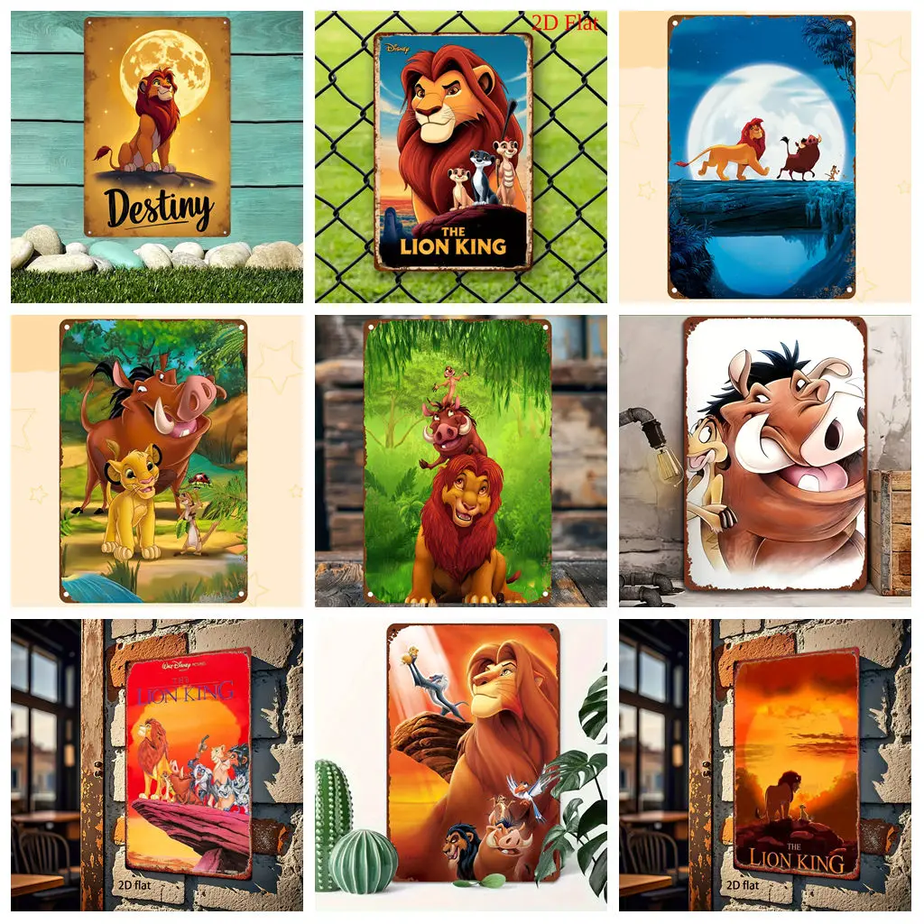 

Miniso The Lion King Family Warmth Exhibition Metal Tin Signs Posters Decor Retro Metal Plaque Wall Art Decor for Garage Bar