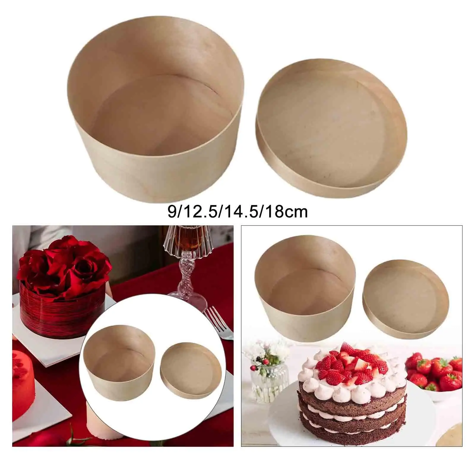 Contenedor de pastel desechable, almacenamiento de postres y pasteles, caja de muffins de madera, caja para llevar DIY, caja de Sushi para boda, fiesta del Día de San Valentín