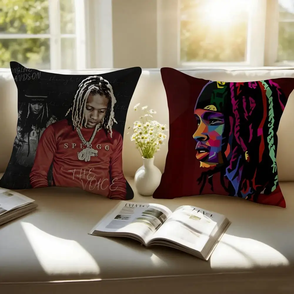 singer hiphop Rapper K-King V-Von Cushion Cover Pillowcase Anti-dustmite Invisible Zipper Short Plush Sofa Cushion