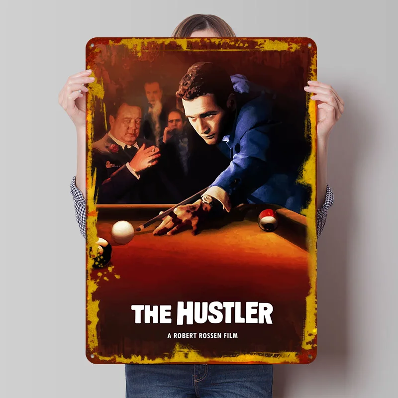The Hustler Printed Poster Customized Retro Wall Art Vintage Metal Tin Signs for Home Office Decor Decoration Bedroom Coffee Bar