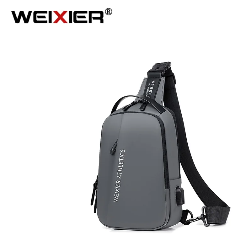 WEIXIER Gothic Fashion Men Chest Bag Casual Sports Crossbody Bag Nylon Fabric Multifunctional Shoulder Bags New Outdoor Man Bag