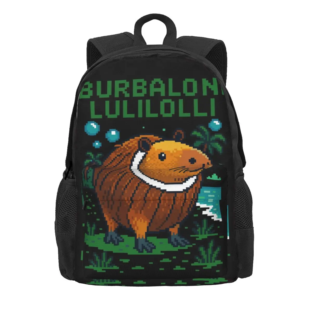 Burbaloni Luliloli Capybara Italian Brainrot Women Backpack Mochila Student School Bag Laptop Rucksack Kids Travel Rucksack