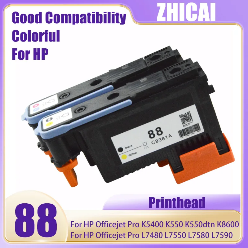 For hp88 Printhead C9381A C9382A Print Head For HP Officejet Pro K5400 K550 K8600 L7480 L7550 L7590 L7650 L7580 Printer Cabeça