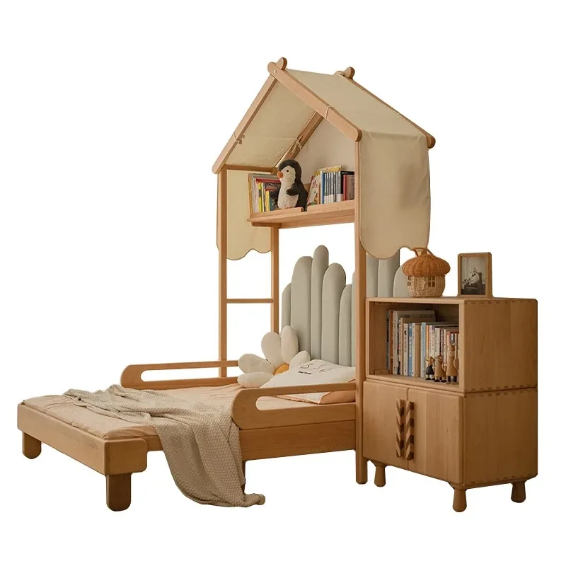 

Bed tent bed, solid wood beech, telescopic bed pull-out bed