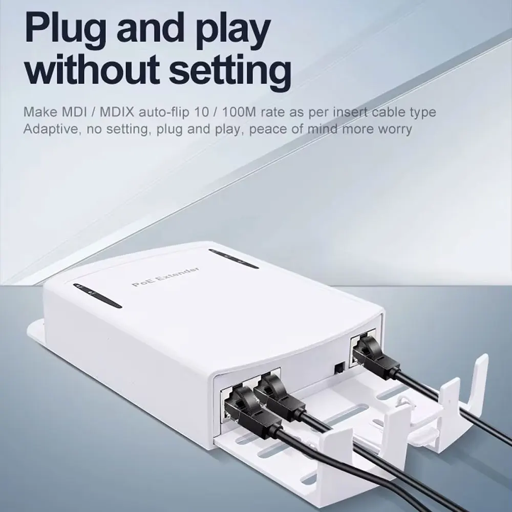 2 Port POE Extender 100Mbps with IEEE 802.3af Standard for NVR IP Camera AP IP VOICE POE Extend 100 meters for POE range