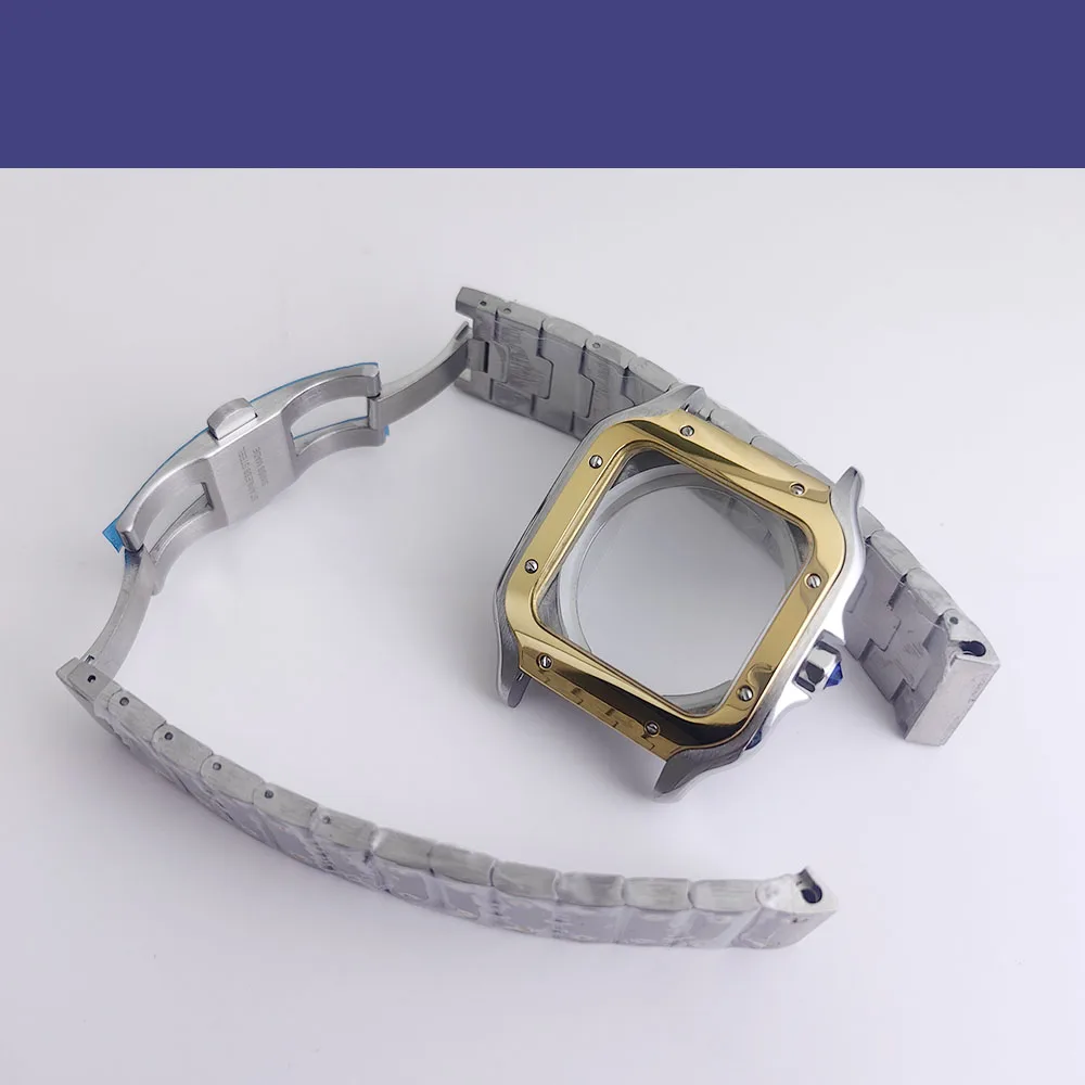 38 مللي متر مربع حالة الفضة حزام الفولاذ المقاوم للصدأ لإصلاح أجزاء وملحقات التجميع لساعات الحركة الأوتوماتيكية NH34 NH35