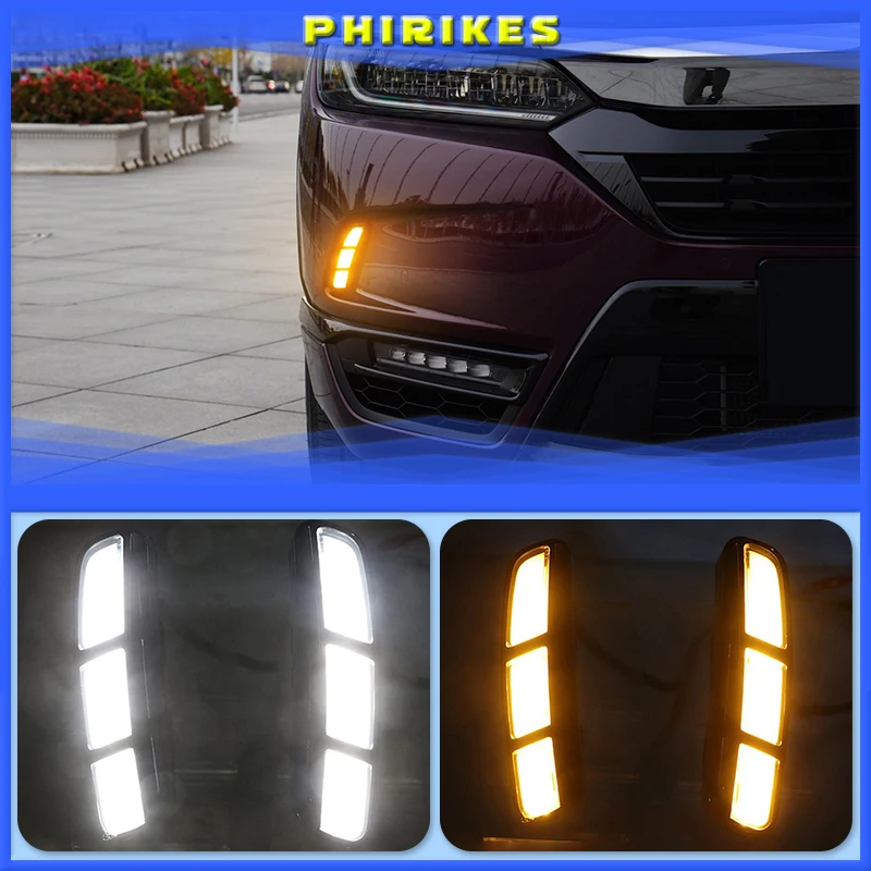 

1Set led For Honda BREEZE 2020 DRL Daytime Running Light DRL with yellow turn signal fog lamp Relay Daylight