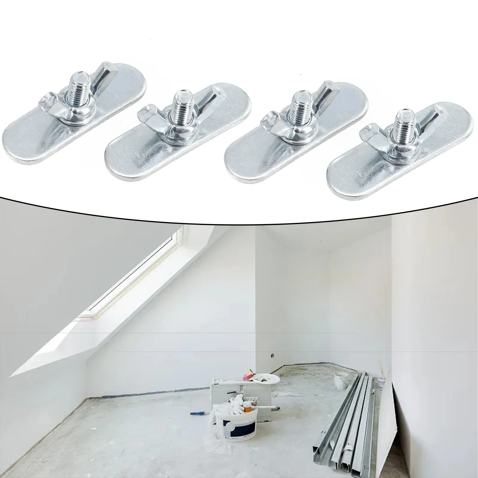 หัวเข็มขัดผีเสื้อสแตนเลส 2 ชิ้นสําหรับเครื่องปรับอากาศเคลื่อนที่และการติดตั้งแผ่นปิดผนึกบานหน้าต่าง