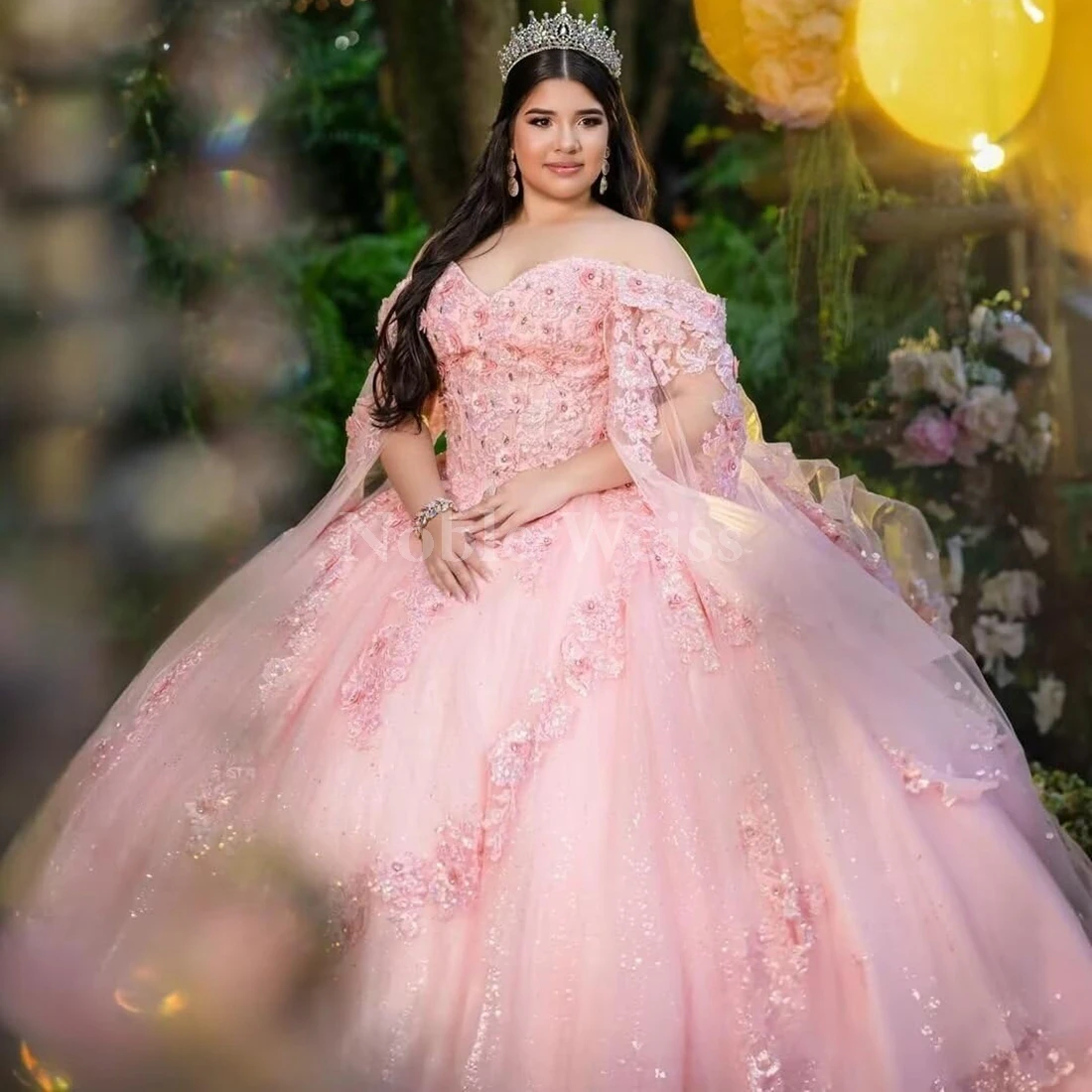 3D Flowers Quinceanera Dresses Ball Gown Beaded Tulle Sweetheart Vestidos De 15 Años Customize