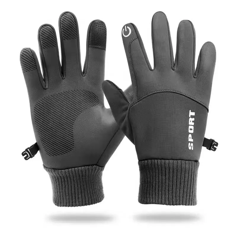 Unisex Winter Warm Cycling Gloves Touch Screen Water‑Resistant Anti‑Slip Fleece Lined Gloves for Riding Running Driving