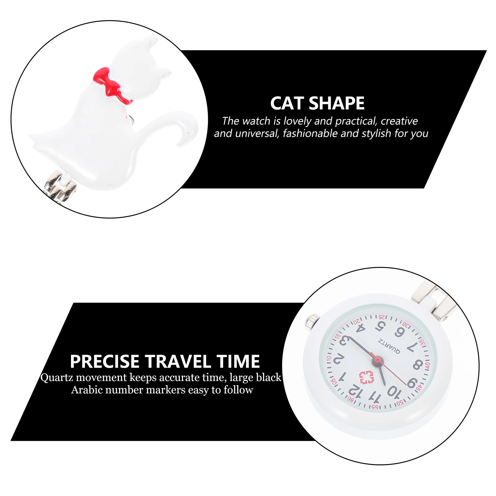 

1Pcs Stylish Small Cat Nurse Pocket Watch Creative Design Clear Dial Accurate Timekeeping Ideal for Students and Nurses