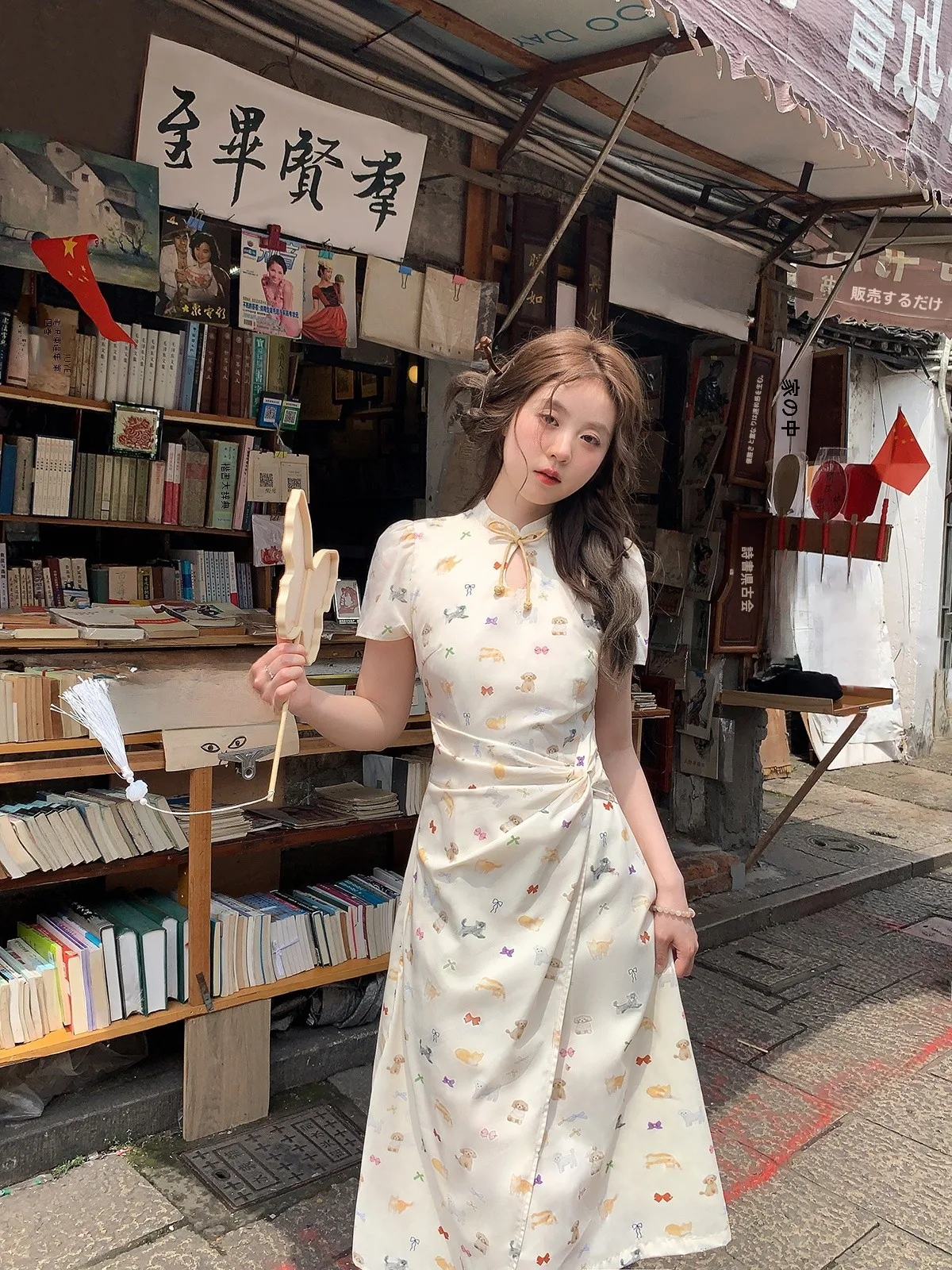 

Летнее женское повседневное платье больших размеров с узором «Чизкейк», приталенное, А-силуэт, с коротким рукавом, с завышенной талией, из полиэстера