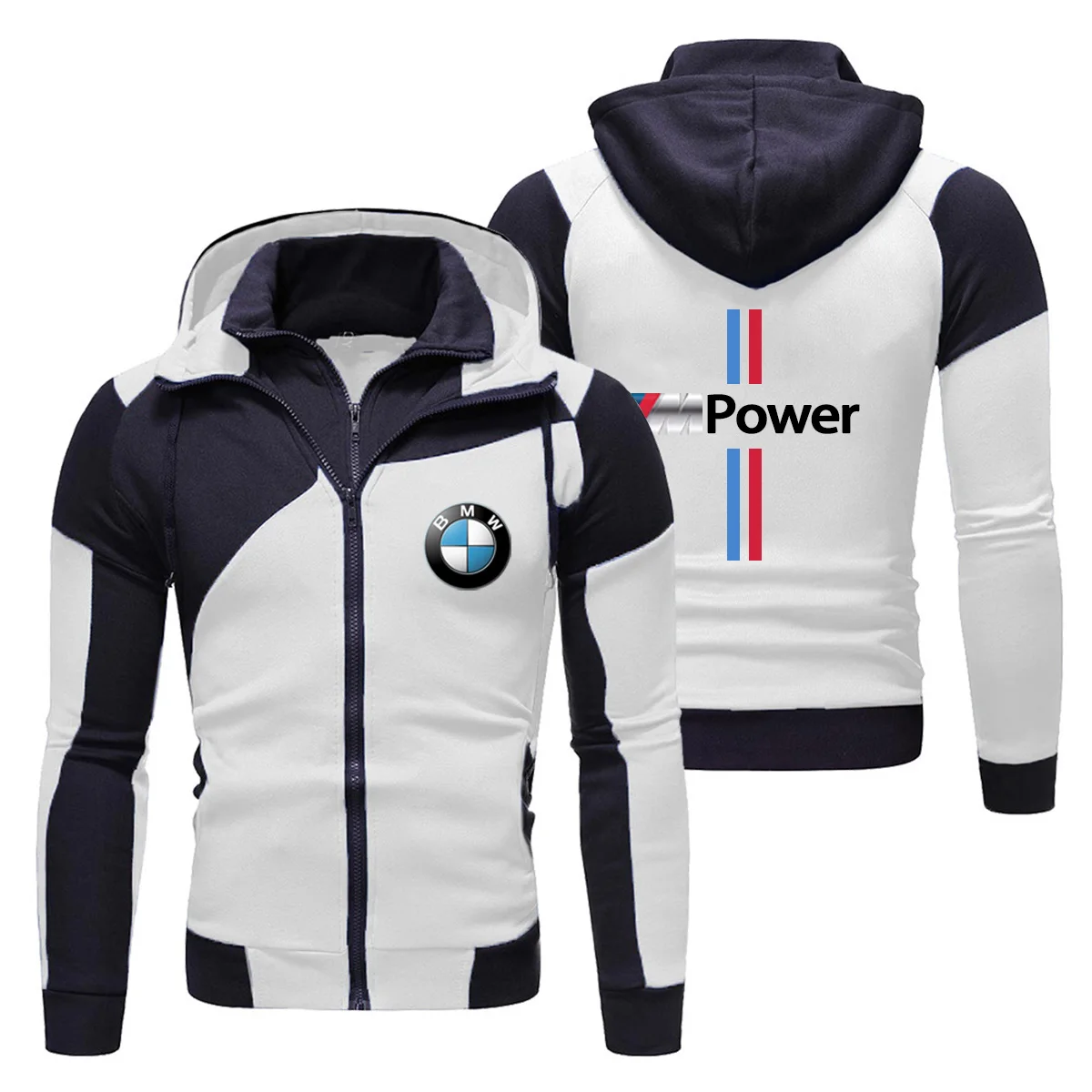 New Fashion BMW Top Hoodie Jacket BMW Printed Minimalist Jacket BMW Winter Men's Clothing Thick And Warm Double Zipper Jacket