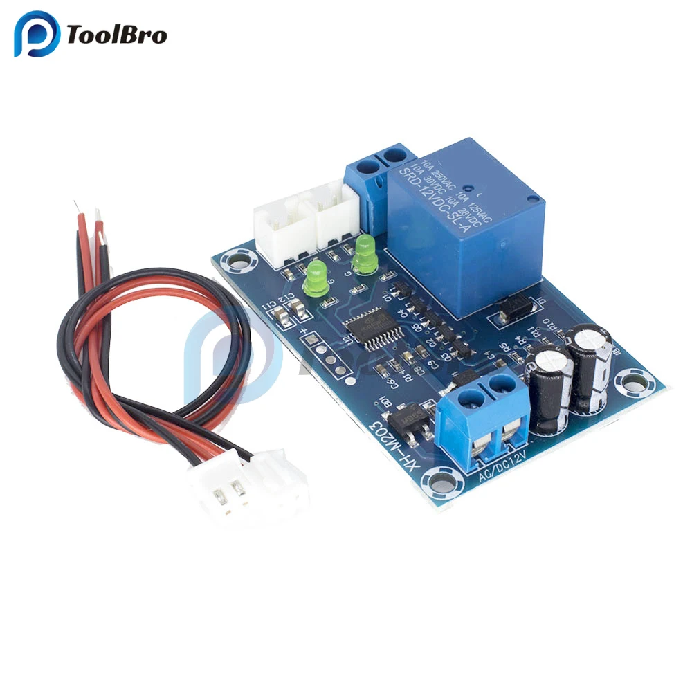 Imagem -02 - Sensor de Nível de Água Automático Módulo de Interruptor do Controlador Sensor de Detecção de Nível de Líquido Interruptor do Relé de Controle para Torre de Água Tanque Piscina Bomba Motor Xh-m203 dc 12v