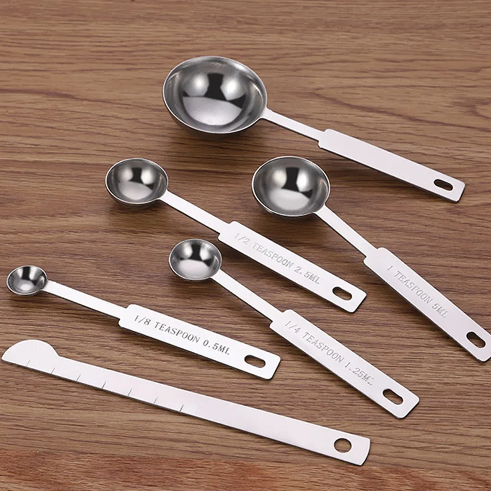 1Set Food Grade Baking Measuring Cups Set with Clear Permanent Markings Graduated Measuring Spoons for Dry Wet Ingredients