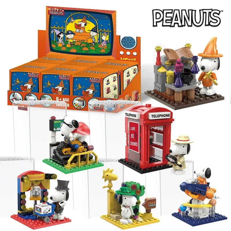 

Genuine Snoopy Multi-faceted Life 3.0 Scene Assembled Building Blocks Coffee Shop Assembly Model Cartoon Dog Bricks Toys Gift