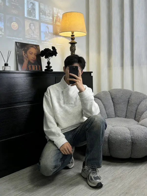 

Мужская зимняя толстовка Cleanfit с молнией, длинным рукавом и воротником-стойкой, утепленная, из смесового полиэстера и хлопка