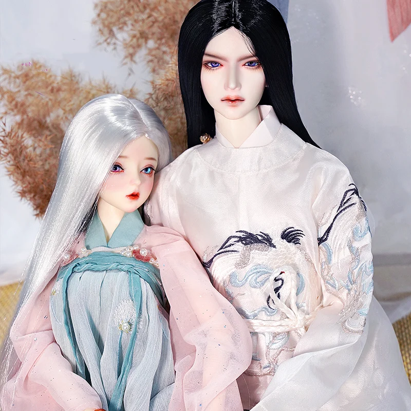 

1/6 1/4 1/3 BJD Wigs Vintage Hairstyle Milk Soft Silk Long Hair Samurai Wig For YOSD MSD SD13 SSDF ID72 Uncle Doll Accessories