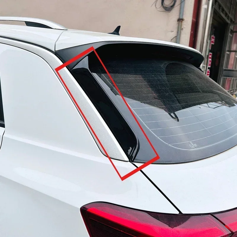 1 Pair Car Rear Window Side Spoiler Wing Tail Styling Trim Stickers For VW T-ROC R R-Line A11 MK1 2017-2024 Auto Exterior Parts