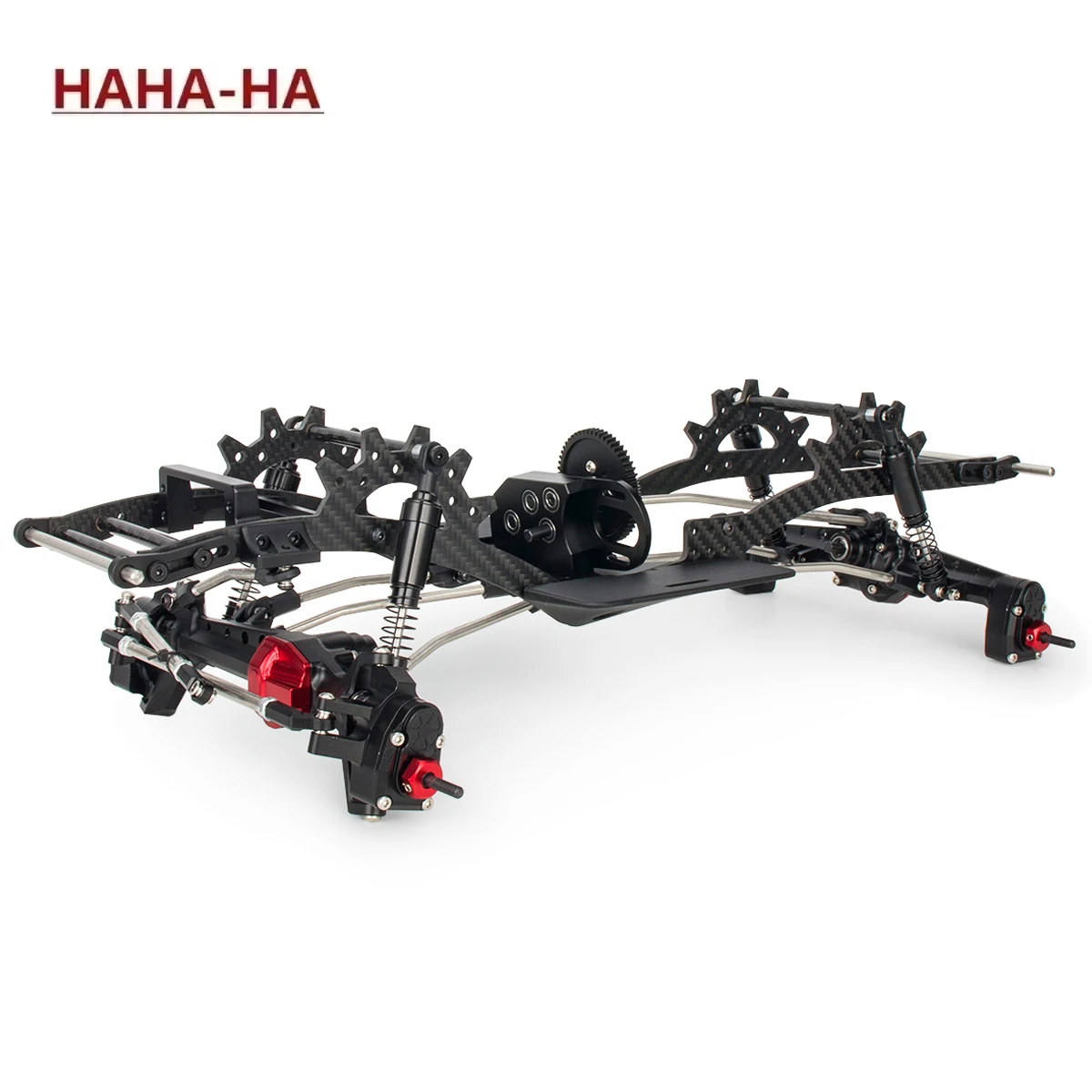 LCG Chassis Kit Carbon Fiber Frame Rail with Delrin Skid Servo Mount for 1/10 RC Crawler SCX10 II Capra VS4-10 Comp Builds DIY