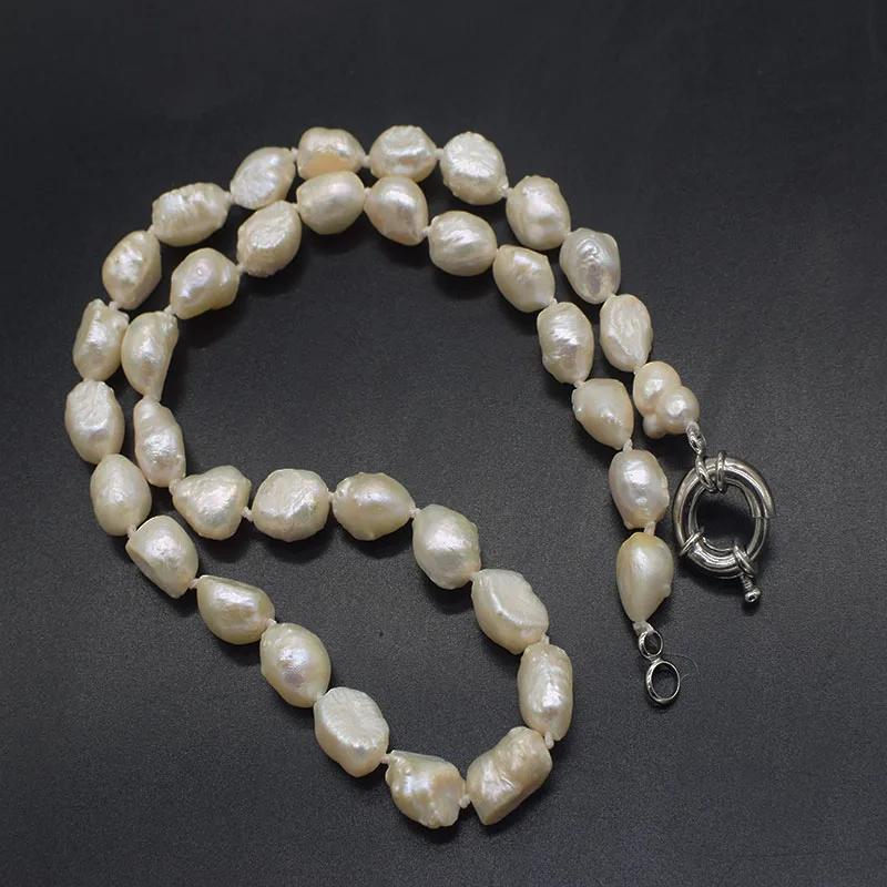 wow! freshwater pearl  unique baroque white 9-13mm necklace 46cm nature FPPJ wholesale beads