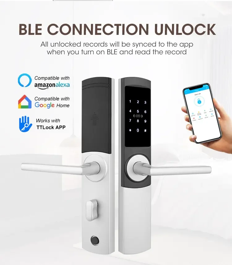 Intelligent Electronic Safe Hotel Software Card Key With Handle Gate Door Smart Digital Password Lock view 2