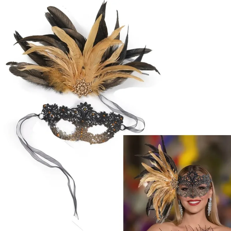 

Sexy Feather Mask for Women |Halloween Masquerade Ball Mask with Detachable Rhinestone Glitter Lace | Party Costume Cosplay