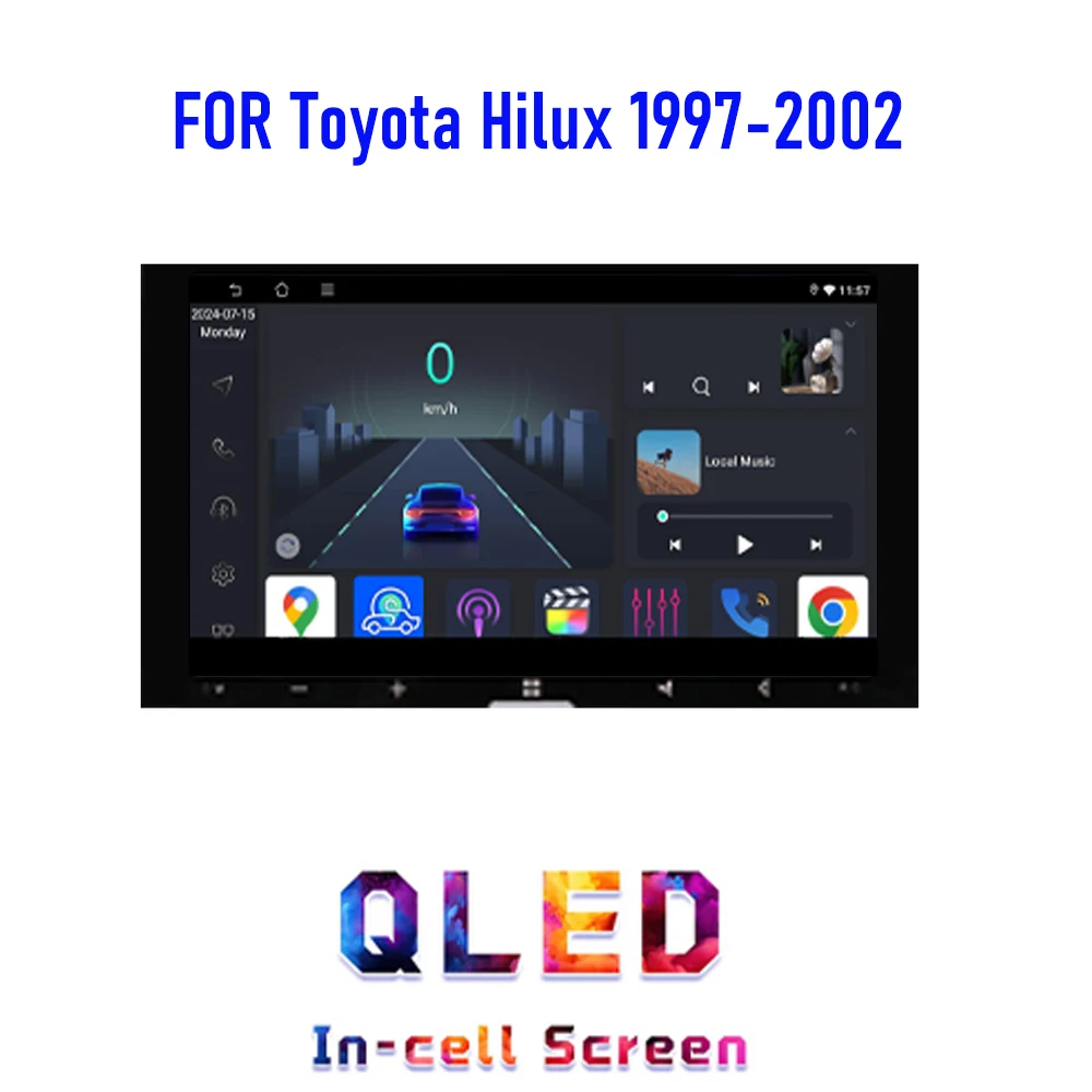 7'' FOR Toyota Hilux 1997-2002 Car Radio Android GPS Navi Head Unit Carplay Apple Android Bluetooth Camera Google Map FM Stereo