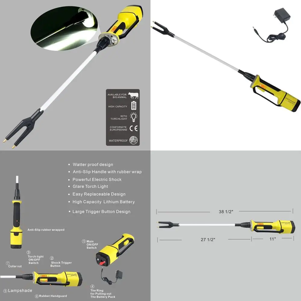 

Rechargeable Animal Prod for Cattle, Cows, Dogs, Goats, Sheep with LED Light and Flexible Shaft
