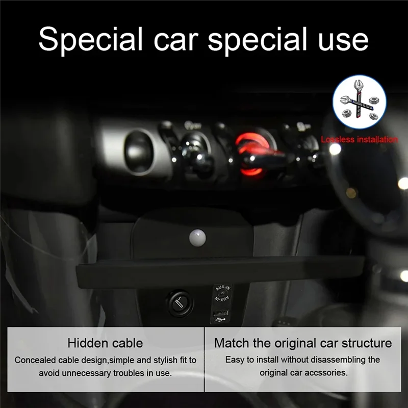 

Car Dashboard Holder Quick Wireless Charger Accessories Component For BMW Mini Cooper S Hatch F55 F56 2017-2019
