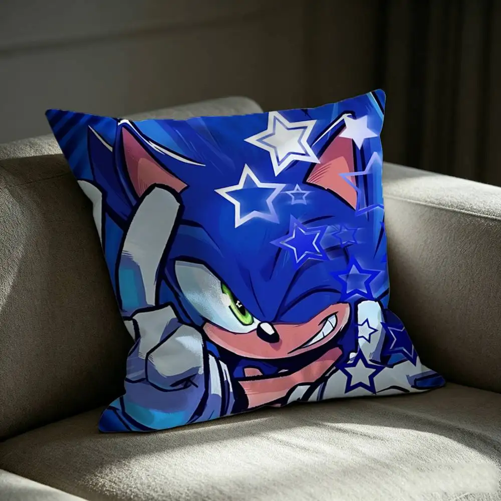 So-Sonic Game The H-Hedgehog  Square Sofa Pillow Cover Solid Color Living Room Home Decor Cushion Case - view 5