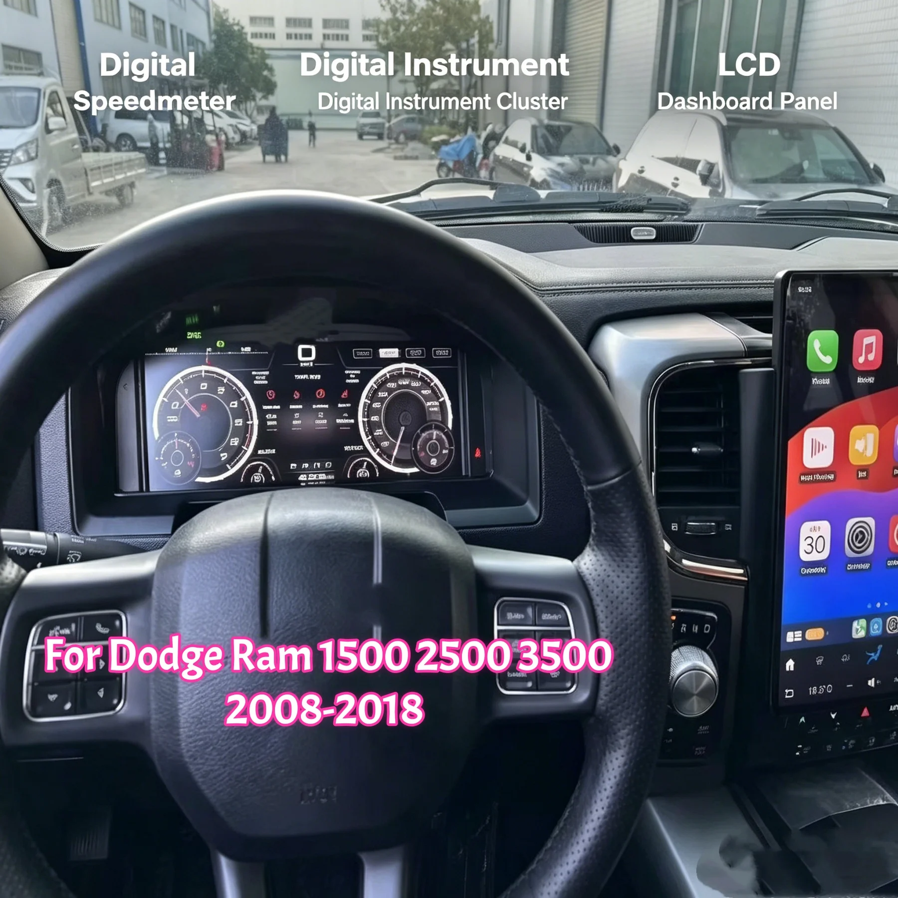 

13.1" LCD Panel Virtual Cockpit For Dodge Ram 1500 2500 2008-2018 Car Digital Cluster Instrument Dashboard Speedometer Display