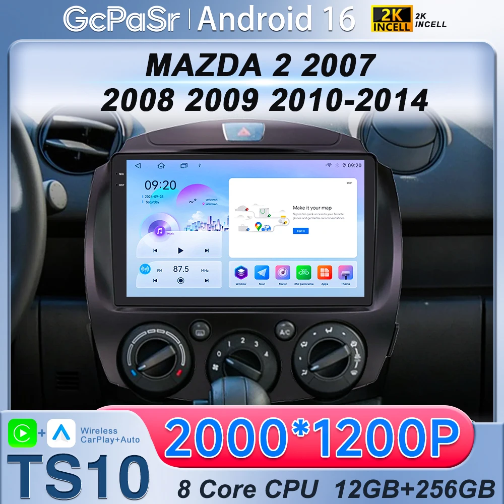 Car Radio For MAZDA 2 Mazda2 2007 2008 2009 2010 2011 2012 2013 2014 GPS Navi 2din 2 din autoradio Android Multimedia Player