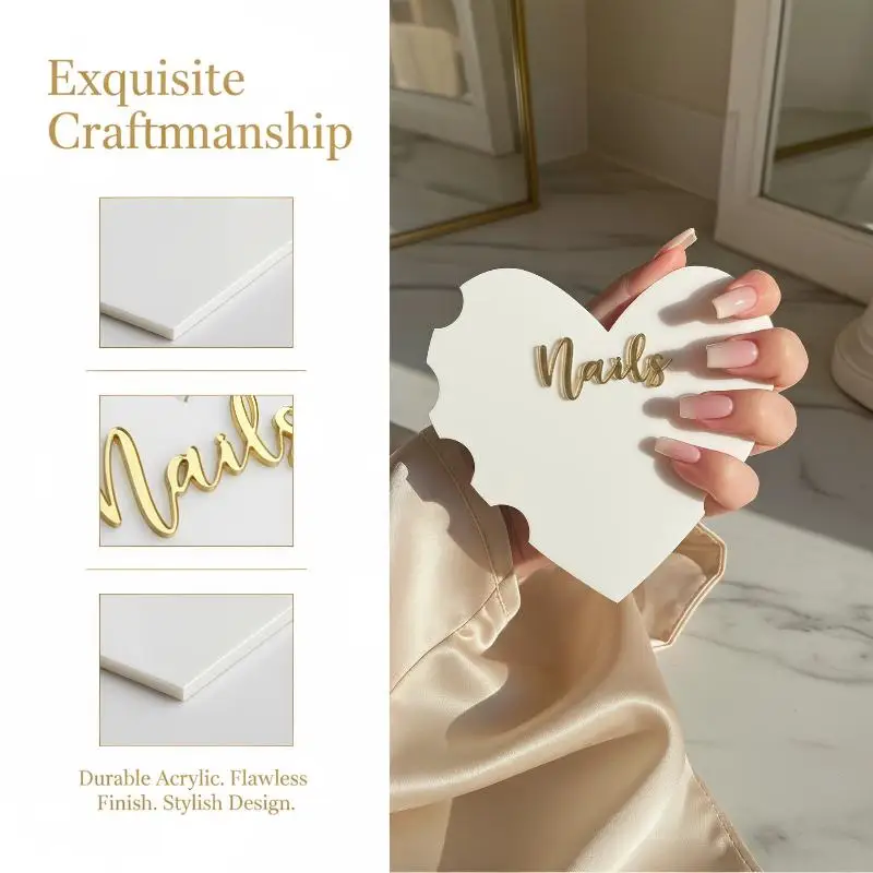 Acrylic Nail Art Display Board Transparent Scratch Resistant Manicure Nailfie Disc for Professional Nail Salon Home Use