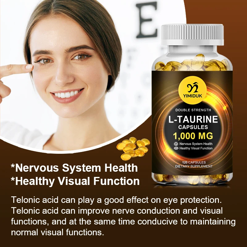 Taurine Capsules Retina Reproductive Immune&Nervous System Health Regulate Heart Rhythm Blood Sugar & Lipids