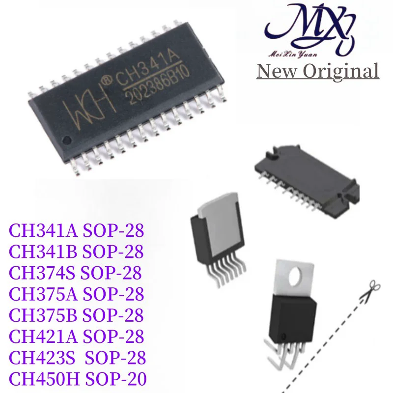 MXY 10Pcs  CH341A CH341 CH341B CH374S CH375A CH375B CH421A CH423S CH450H SOP-28 SOP-20 IC Chip Stock Wholesale