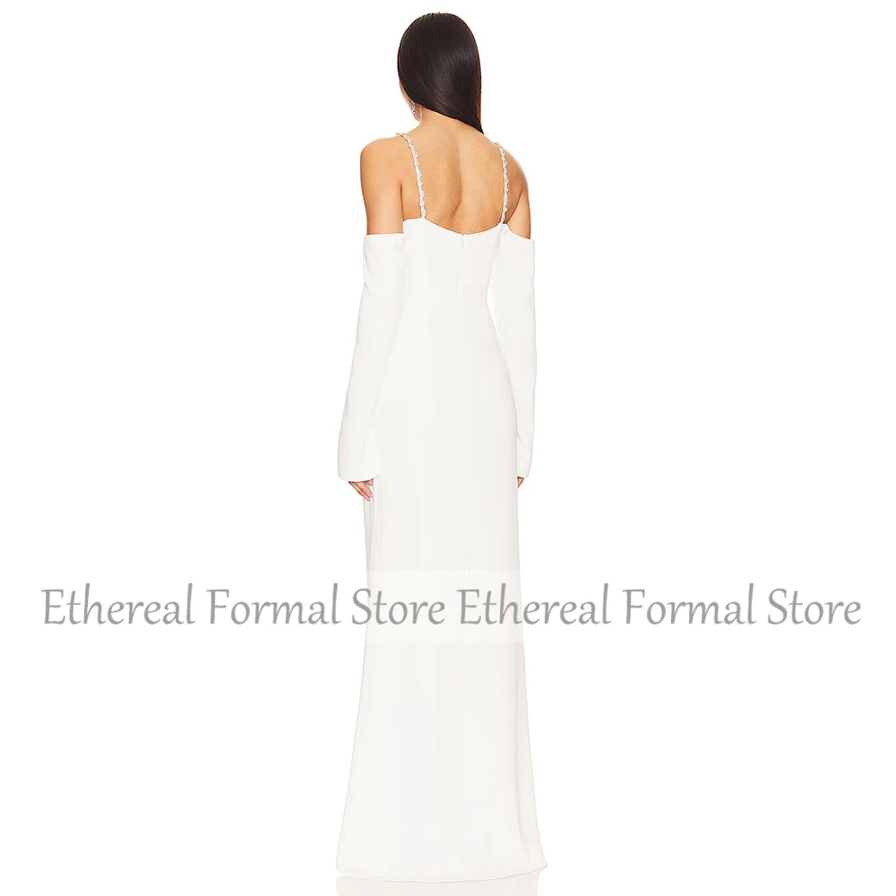 Элегантное вечернее платье цвета слоновой кости с открытыми плечами, платье русалки для выпускного вечера на свадьбу длиной до пола, вечернее платье на бретелях в Саудовской Аравии