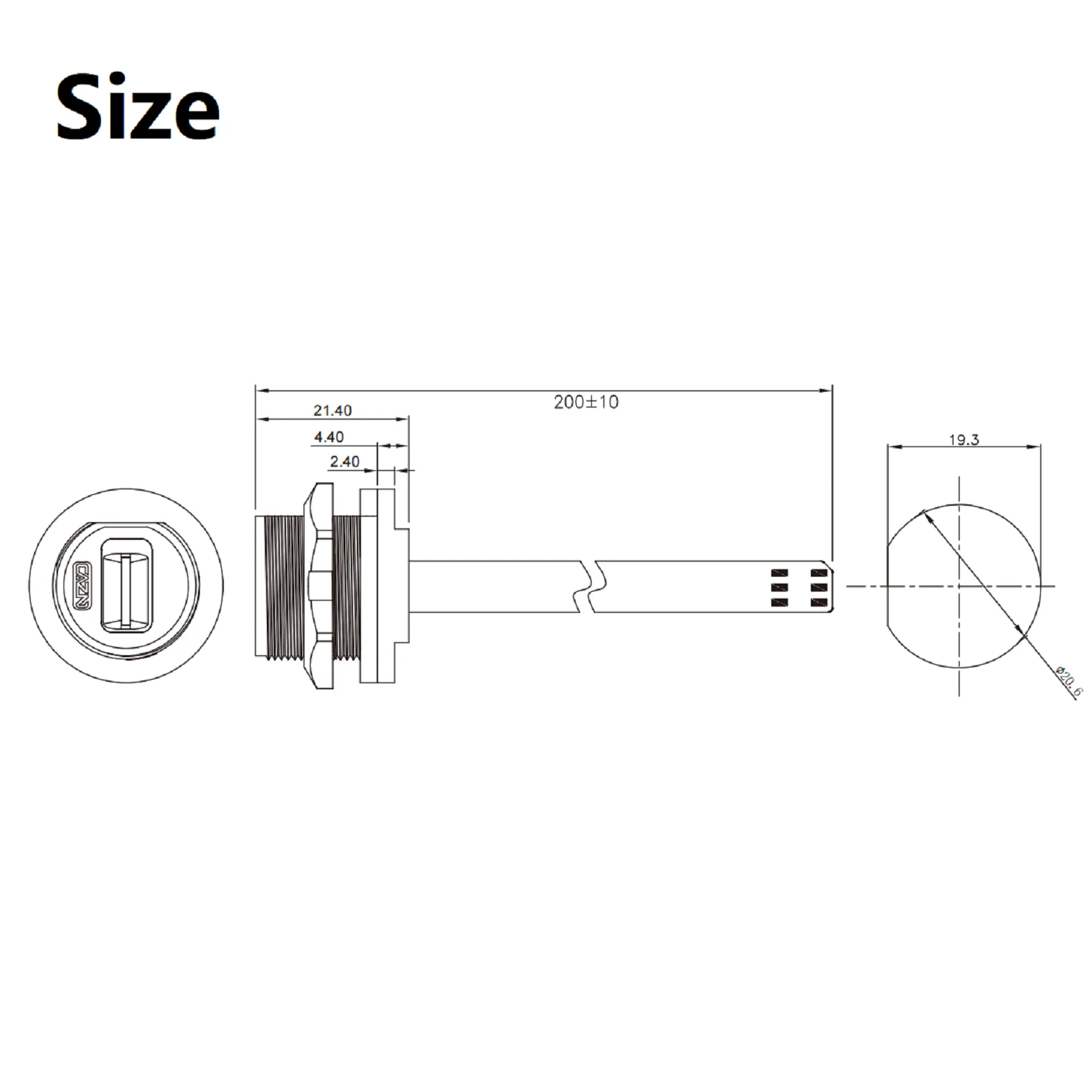 E13 Threaded Waterproof Plug IP67 Waterproof Connector SDTF SIM Socket Flexible Cable Electrical Equipment Supplies