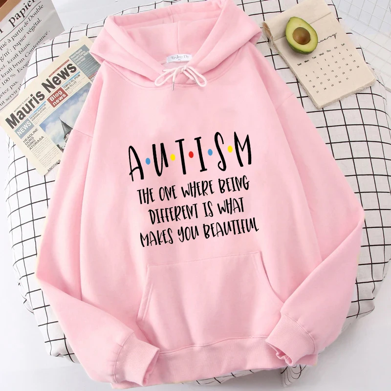 

Autism Awareness Month Hoodies Women's Sweatshirts Rainbow Neurodiversity Hooded Teacher Autism Harajuku Acceptance Y2k Clothes