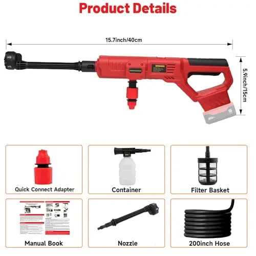 Multifunctional High Pressure Washer For Milwaukee 18V Battery Brushless 6-in-1 Cordless Portable Car Washing Machine Cleaner